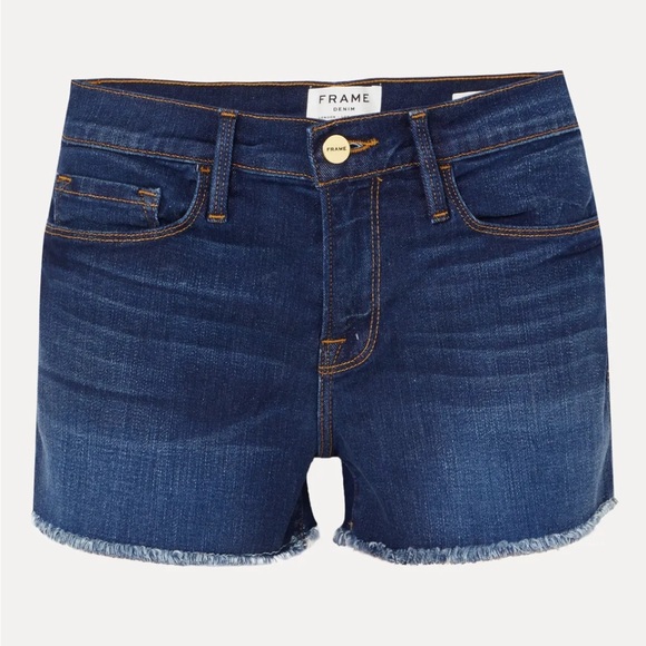 FRAME Le Cutoff frayed denim shorts - Picture 2 of 6